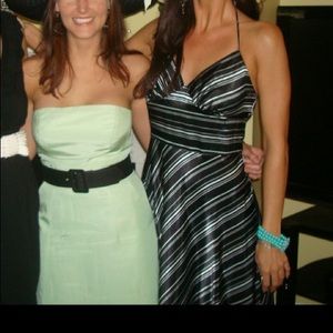 Black and white halter dress